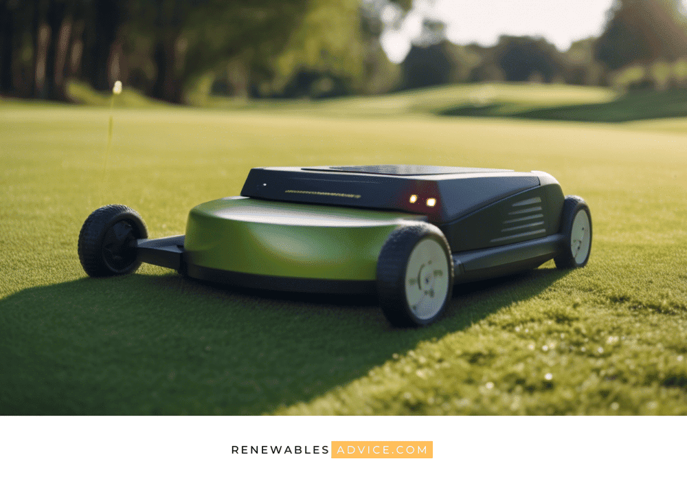 autonomous solar mower on golf course